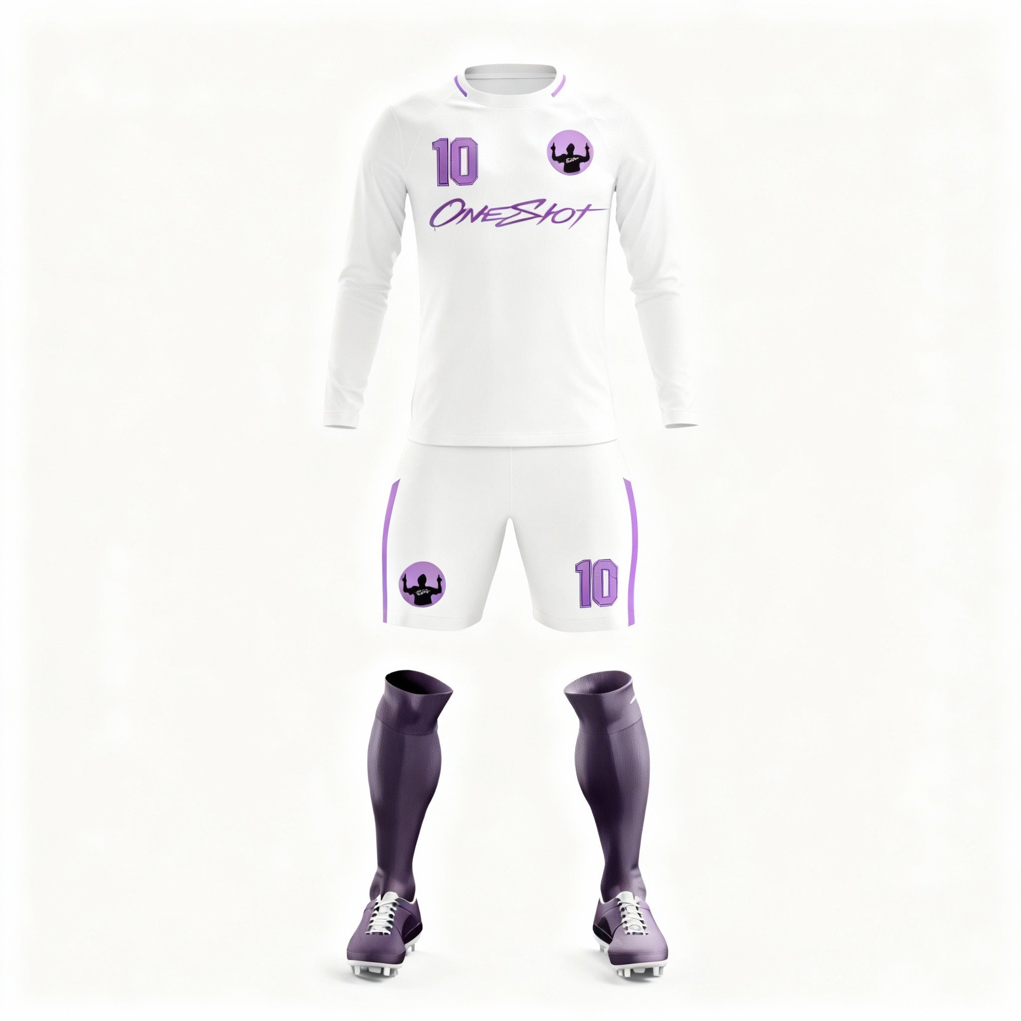 Youth Long Sleeve Jersey：Minimalist White