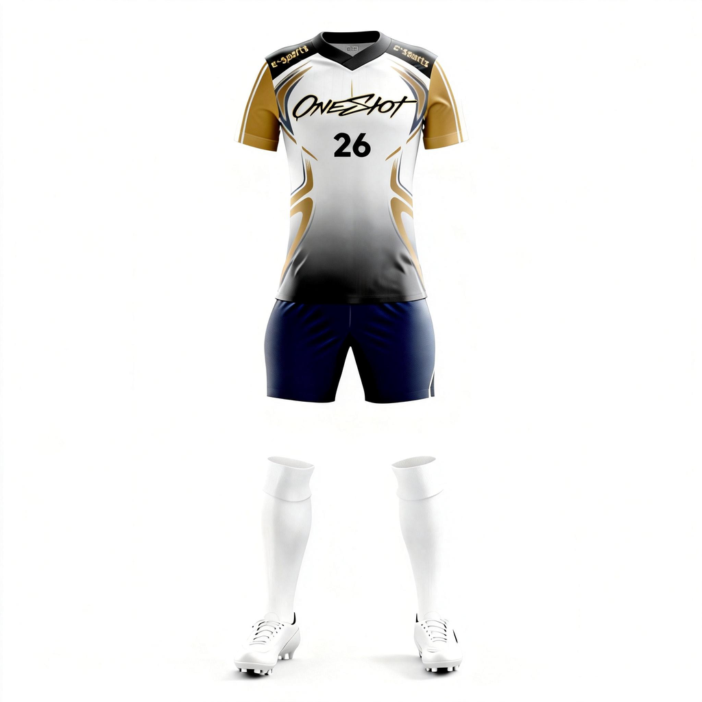 women's soccer training jersey：Gold