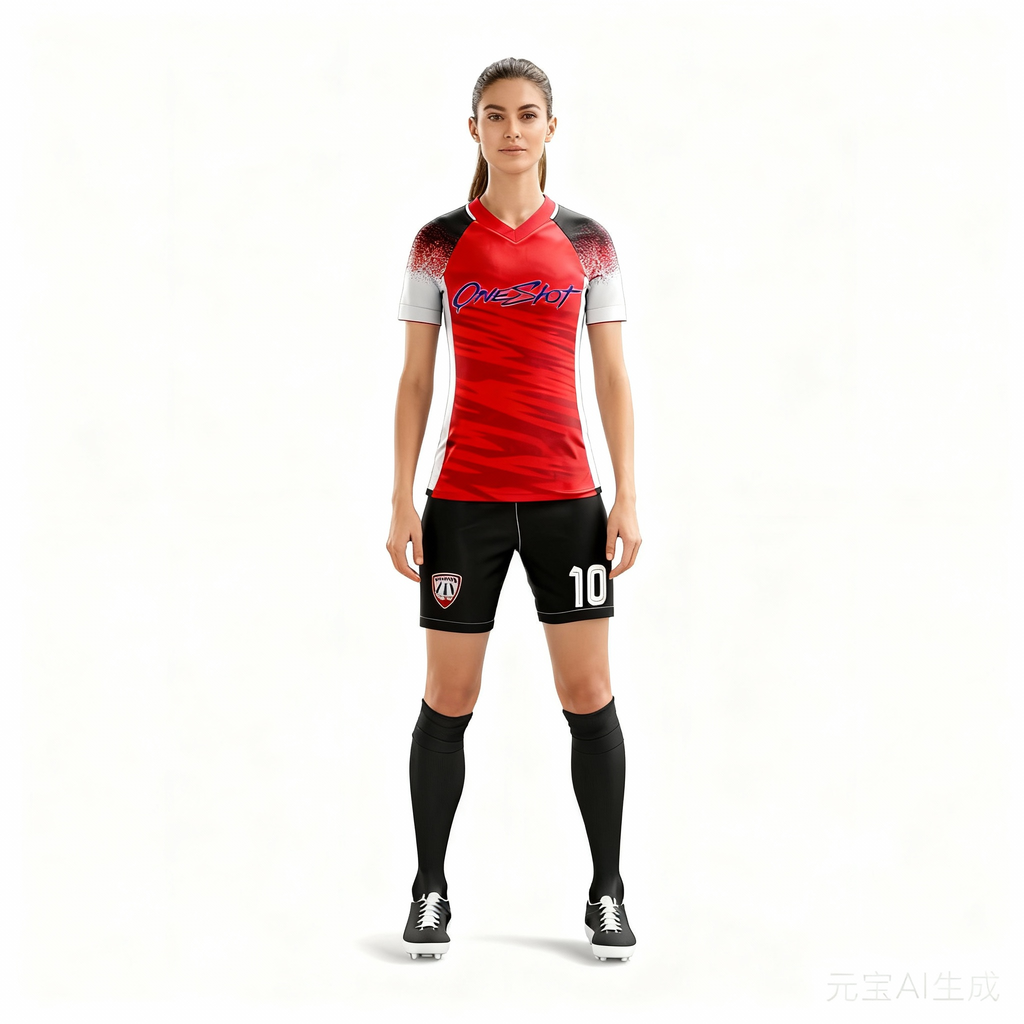 women's soccer training jersey：Red Crack