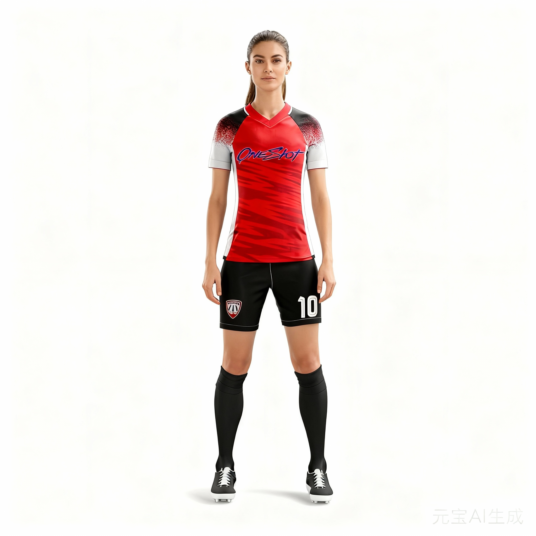 women's soccer training jersey：Red Crack