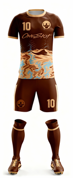 Youth Short Sleeve Jersey：Warm Umber Dune Markings