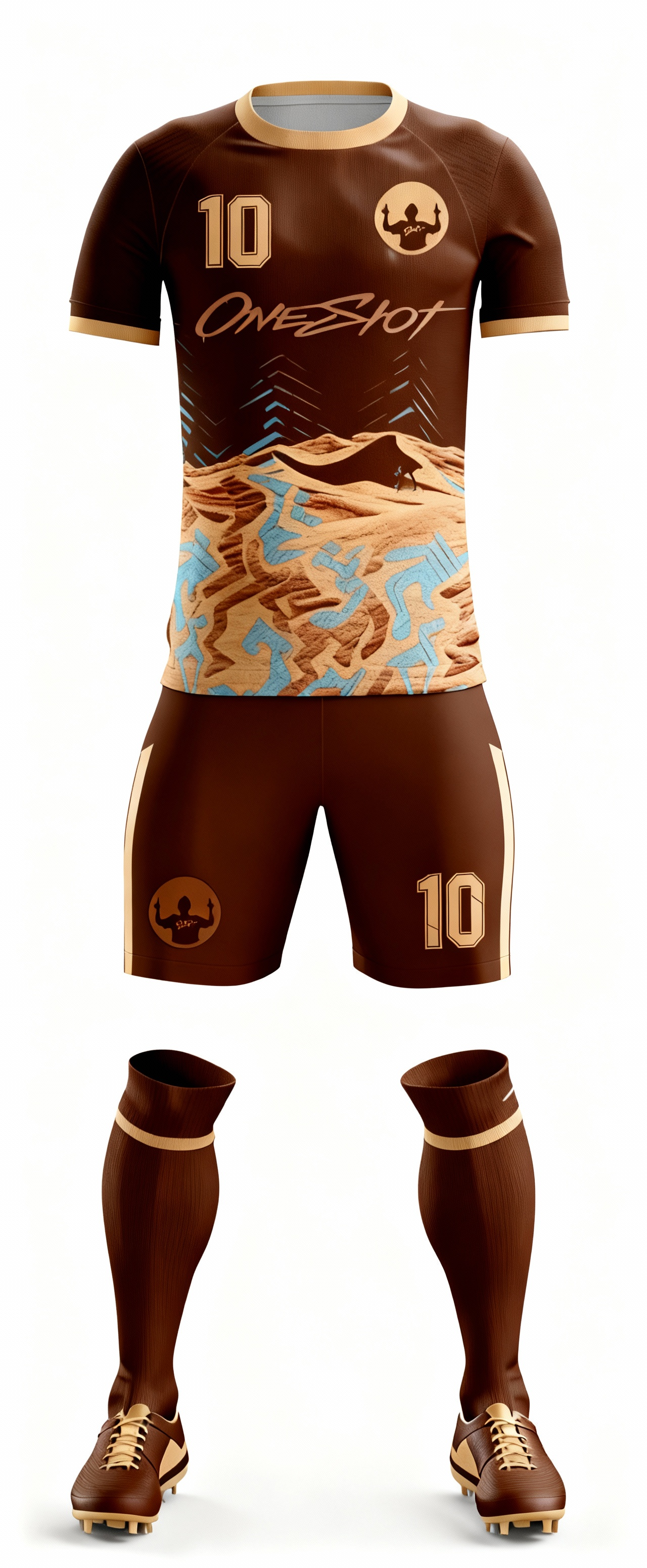 Youth Short Sleeve Jersey：Warm Umber Dune Markings