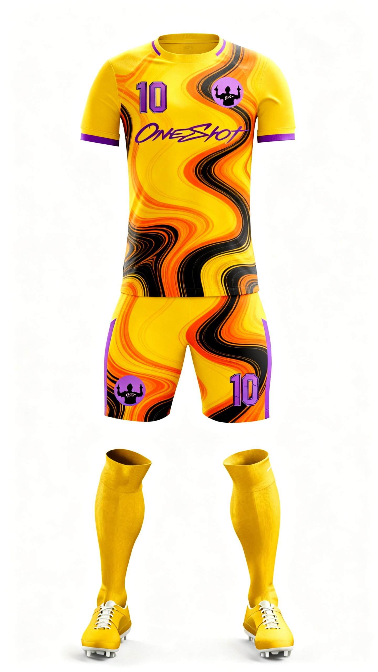 Youth Short Sleeve Jersey：Golden Gleam & Violet Vortex