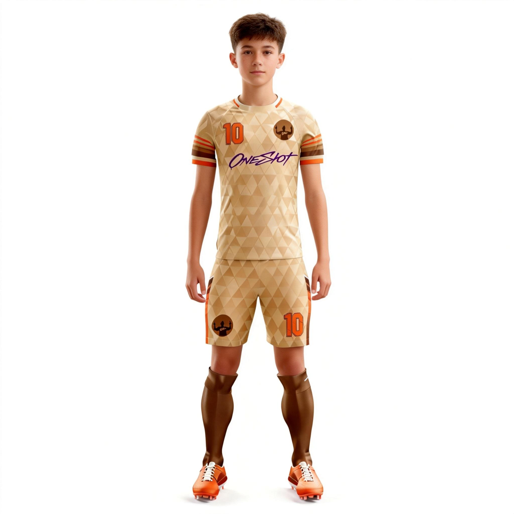 Youth Short Sleeve Jersey：Warm Tan Starweave