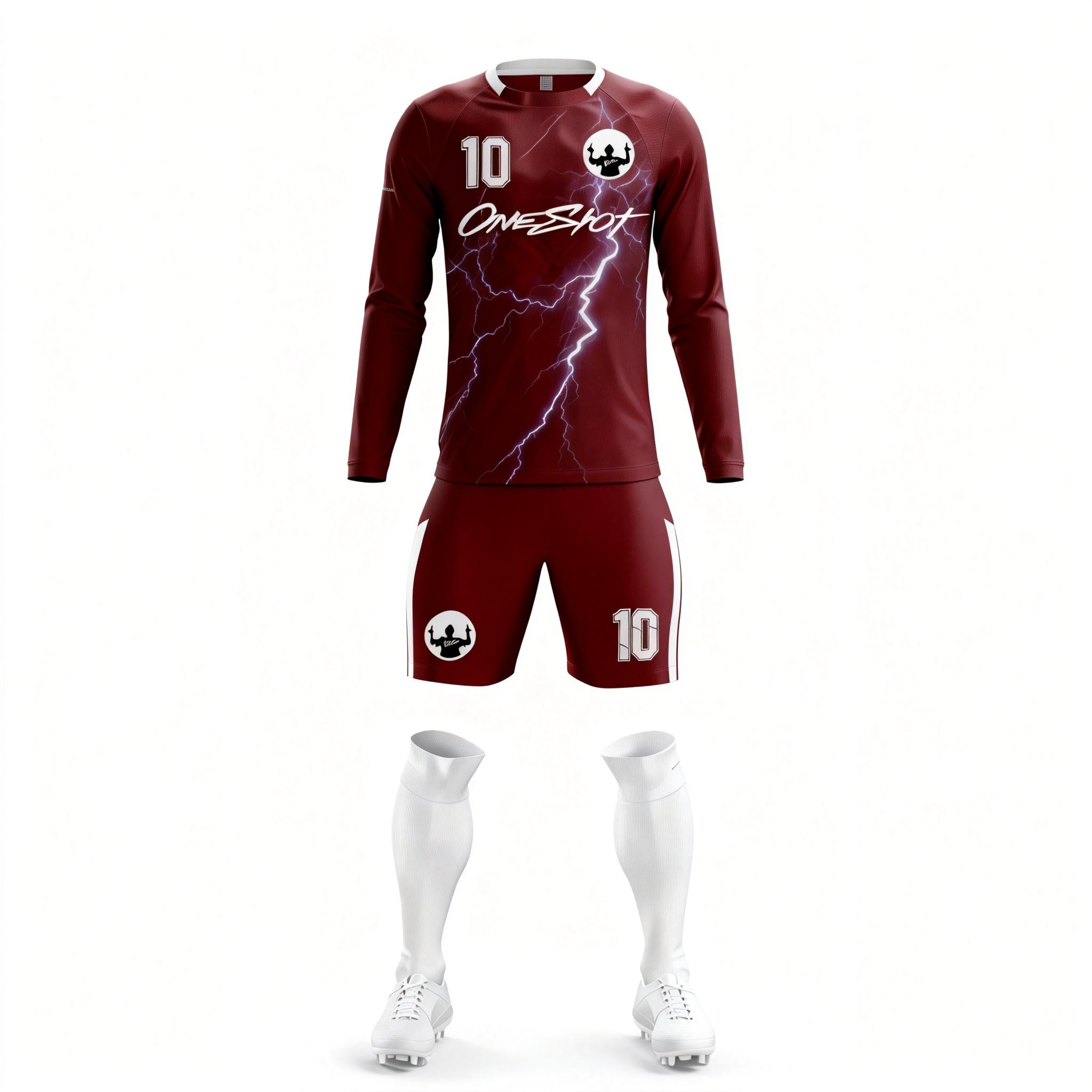 Men's Long Sleeve Jersey：Crimson Gleam & Flash