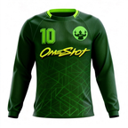 Men's Long Sleeve Jersey：Forest Green Edge