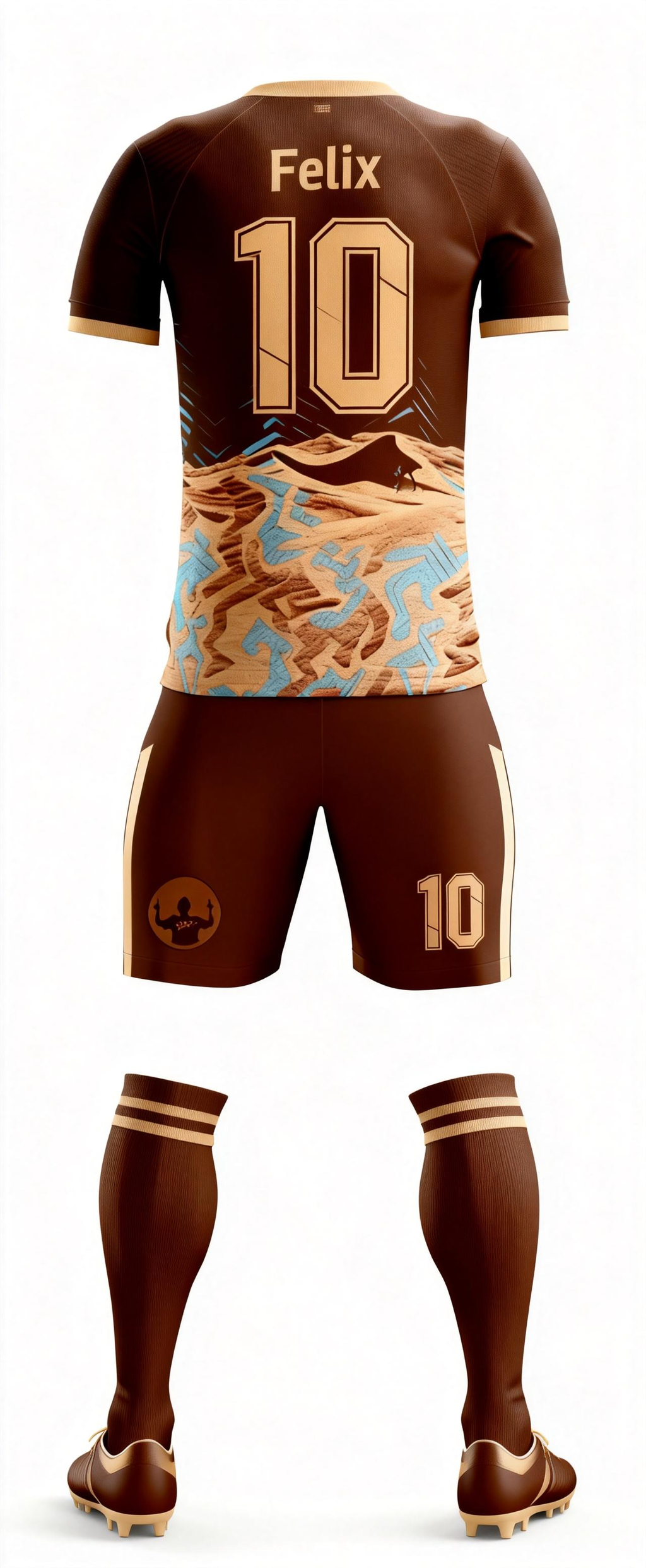 Youth Short Sleeve Jersey：Warm Umber Dune Markings