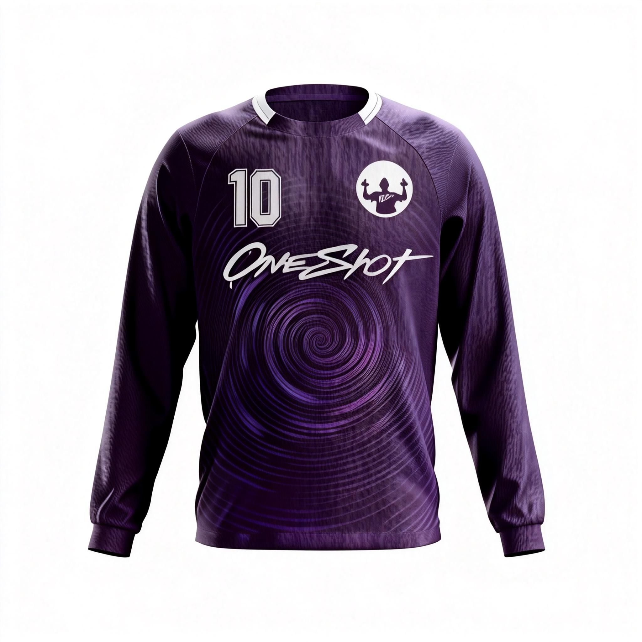 Men's Long Sleeve Jersey：Violet Vortex Blade