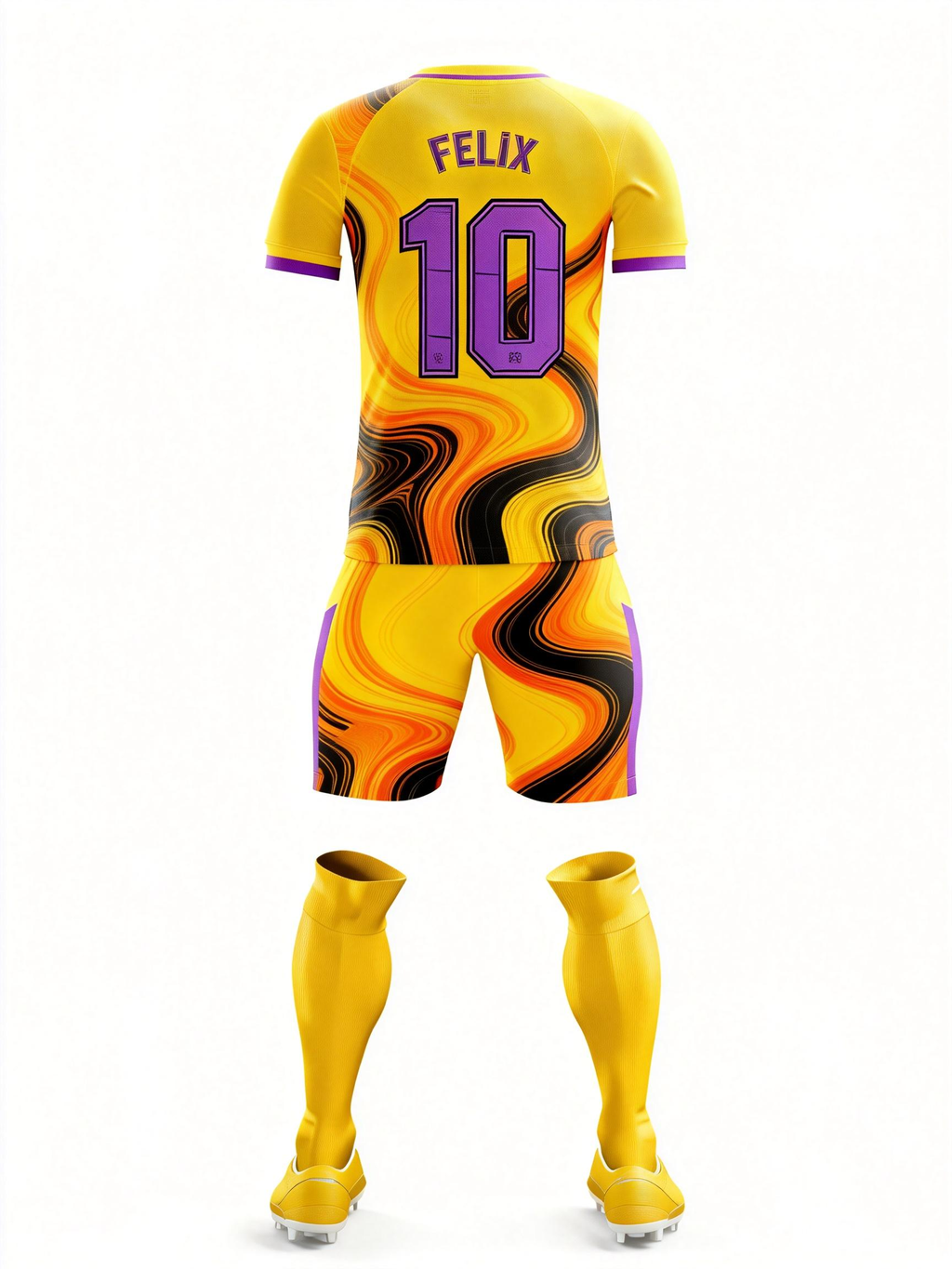 Youth Short Sleeve Jersey：Golden Gleam & Violet Vortex