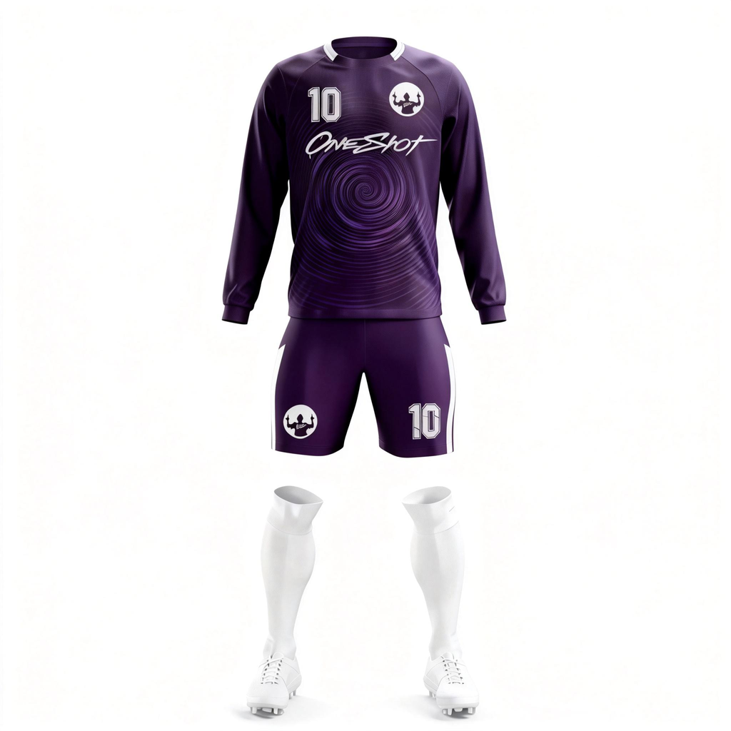 Men's Long Sleeve Jersey：Violet Vortex Blade