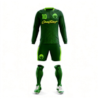 Men's Long Sleeve Jersey：Forest Green Edge