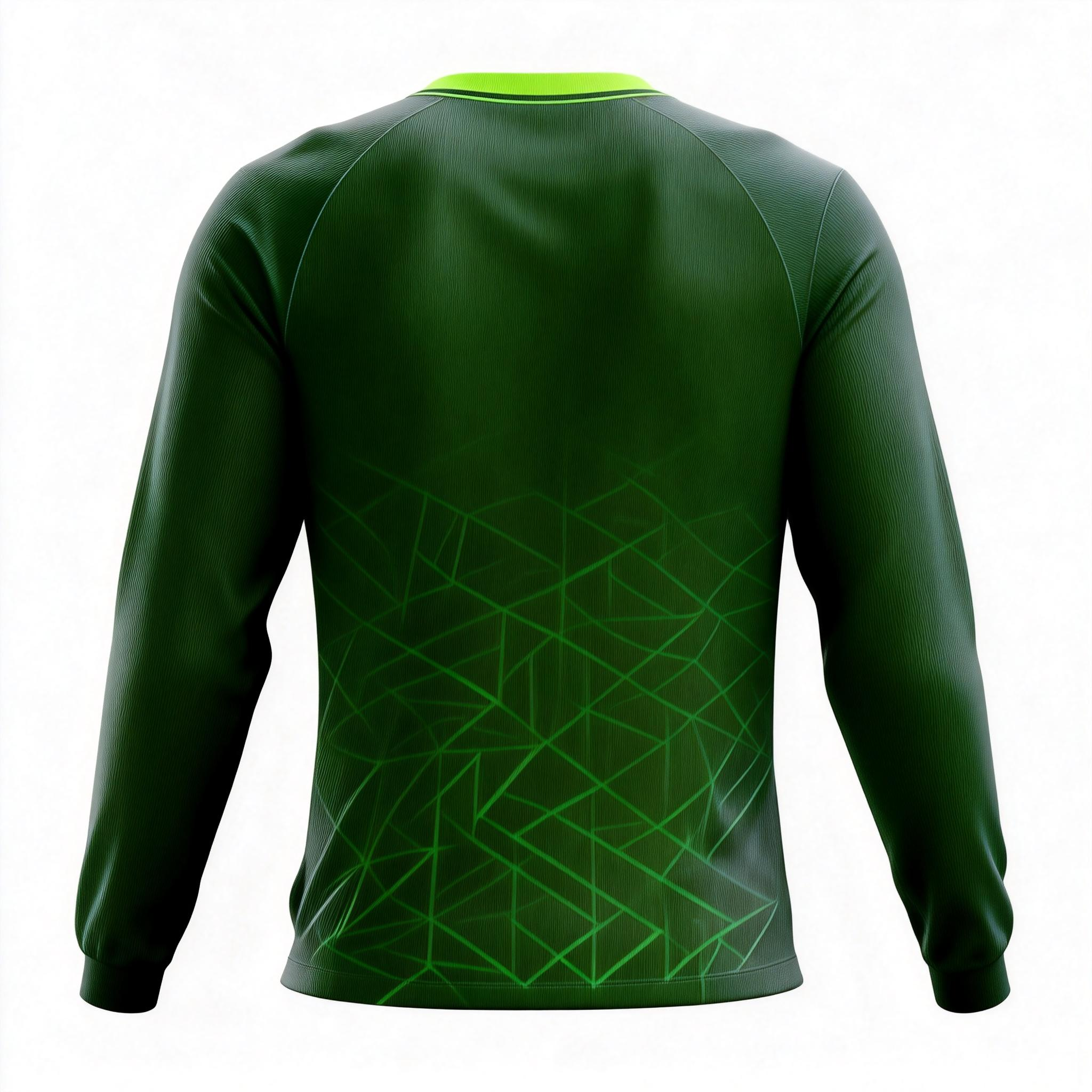 Men's Long Sleeve Jersey：Forest Green Edge