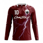 Men's Long Sleeve Jersey：Crimson Gleam & Flash