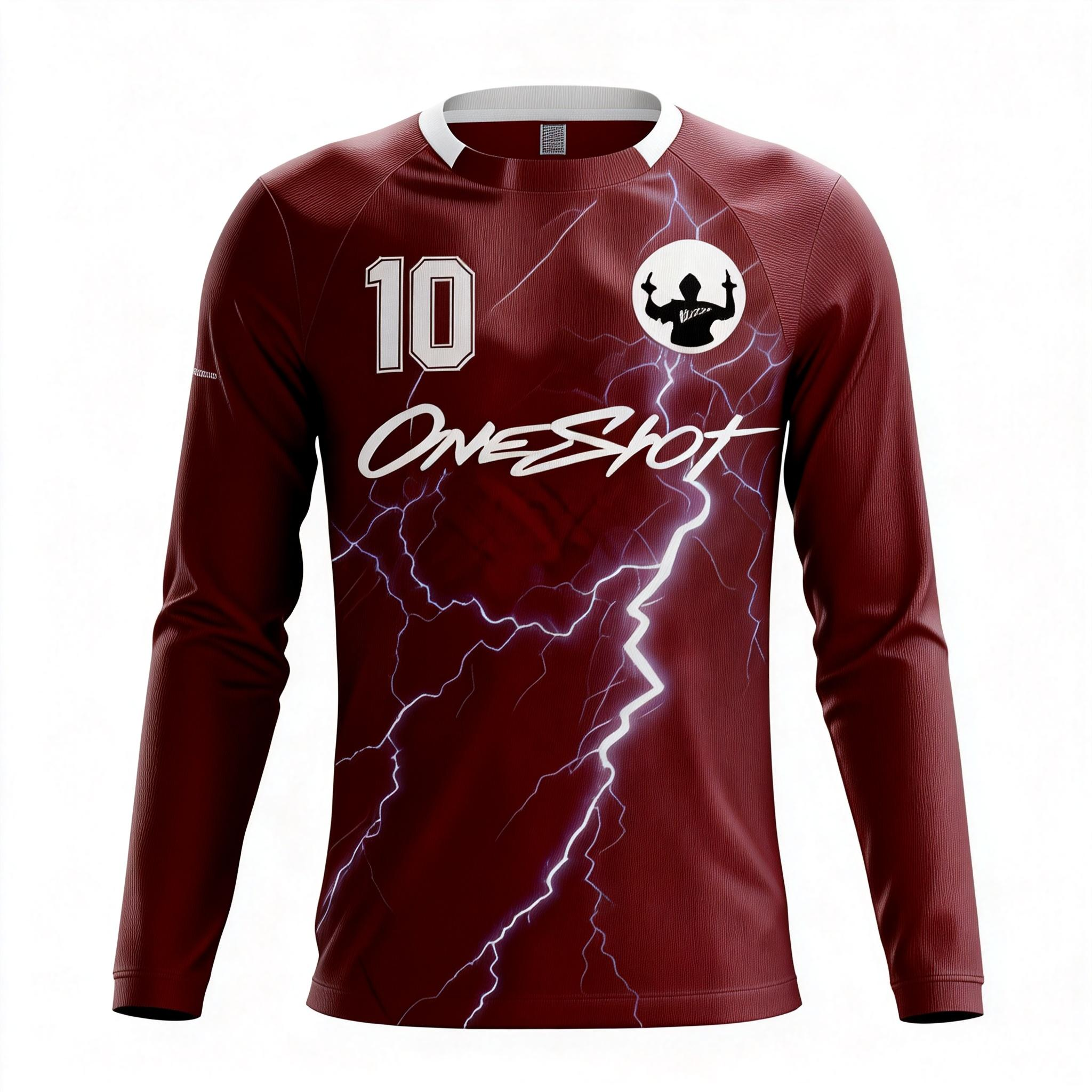 Men's Long Sleeve Jersey：Crimson Gleam & Flash