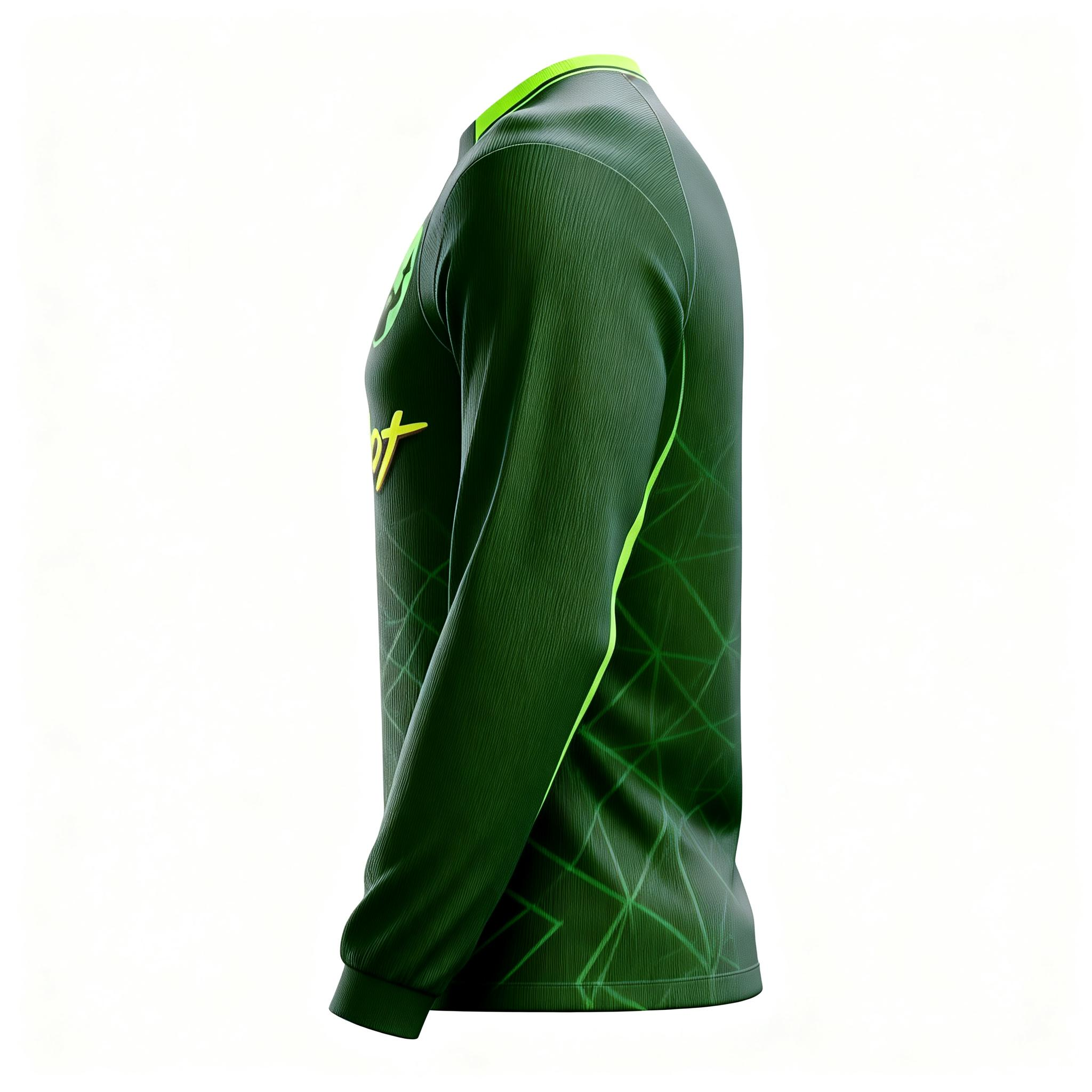Men's Long Sleeve Jersey：Forest Green Edge