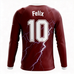 Men's Long Sleeve Jersey：Crimson Gleam & Flash
