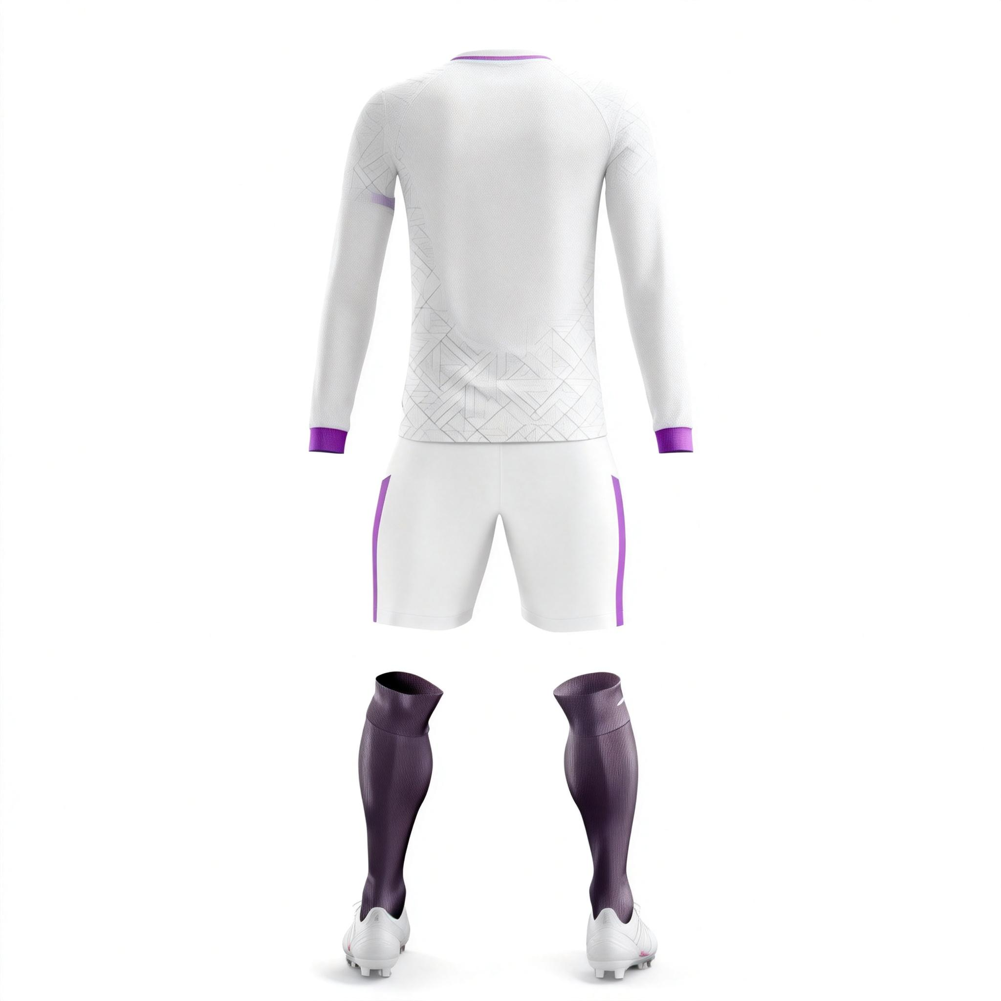 Men's Long Sleeve Jersey：Rhombus Pattern Purple Blade