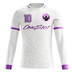 Men's Long Sleeve Jersey：Rhombus Pattern Purple Blade