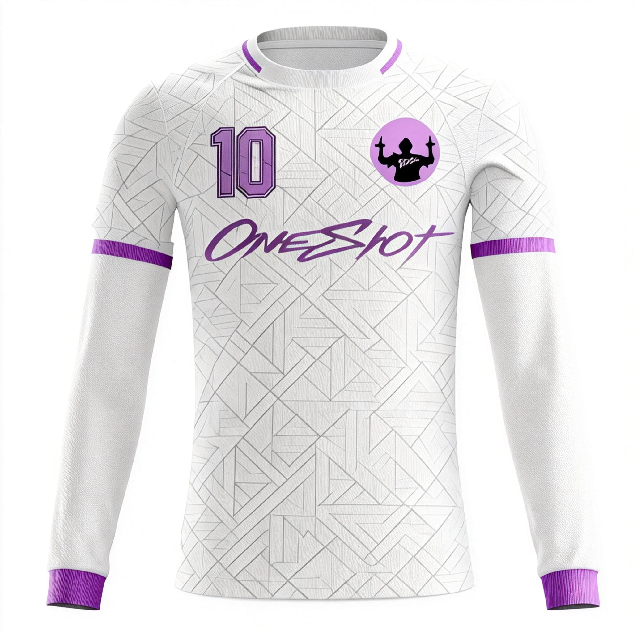 Men's Long Sleeve Jersey：Rhombus Pattern Purple Blade