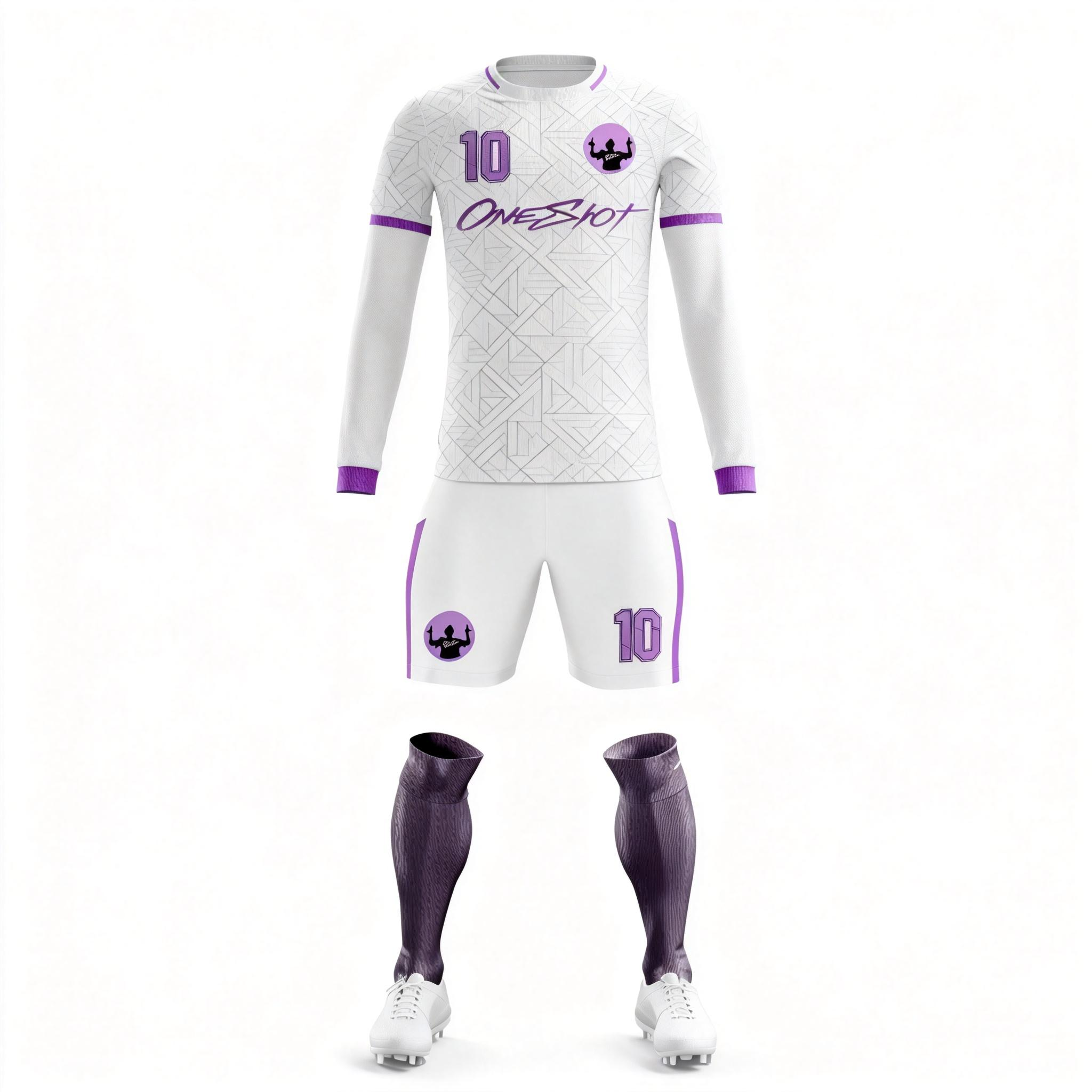 Men's Long Sleeve Jersey：Rhombus Pattern Purple Blade