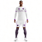 Men's Long Sleeve Jersey：Rhombus Pattern Purple Blade