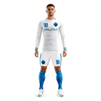 Men's Long Sleeve Jersey：White Rhombus Forward Line