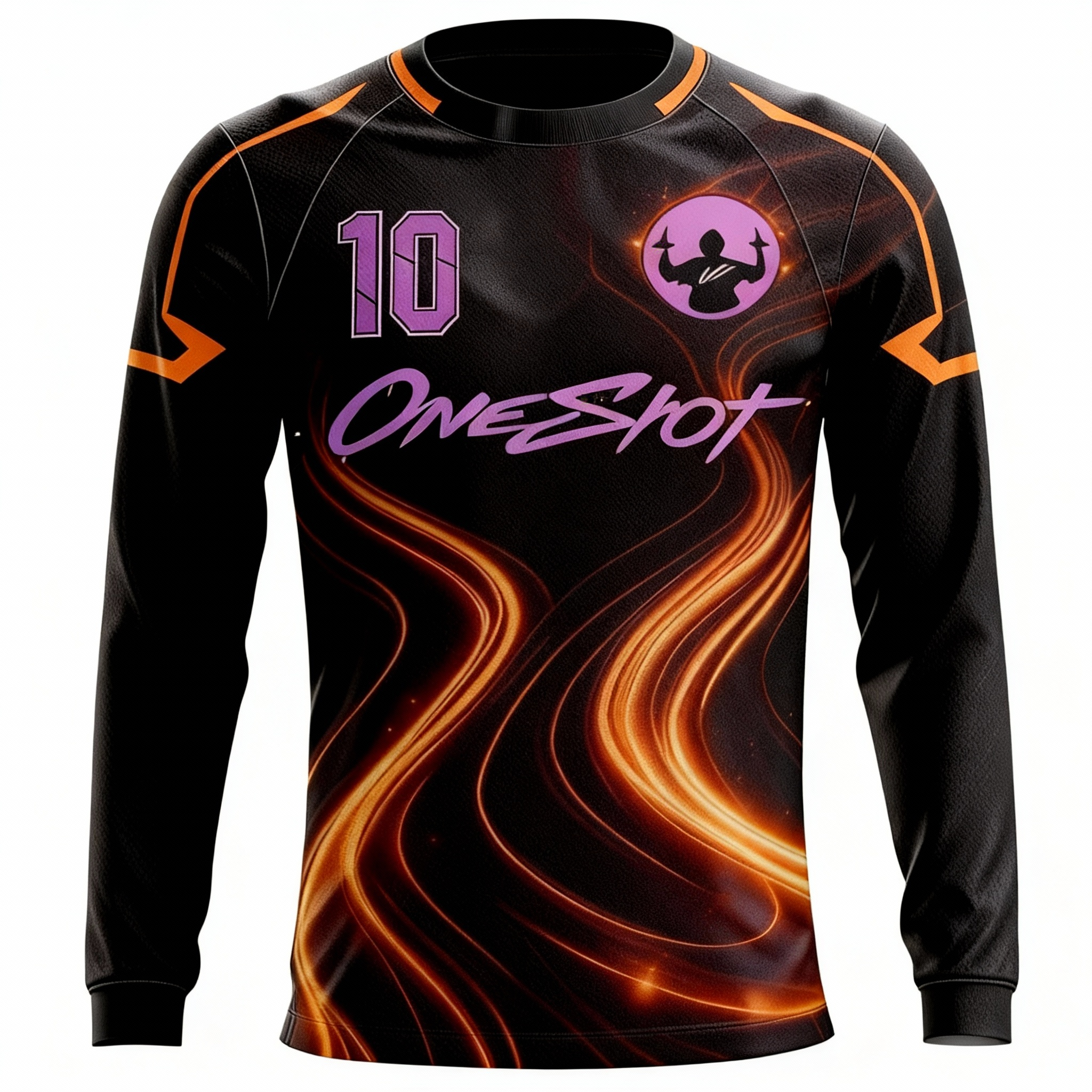 Youth Long Sleeve Jersey：Dark Flame Streak
