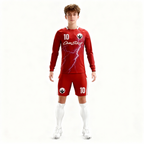 Youth Long Sleeve Jersey：Red Lightning