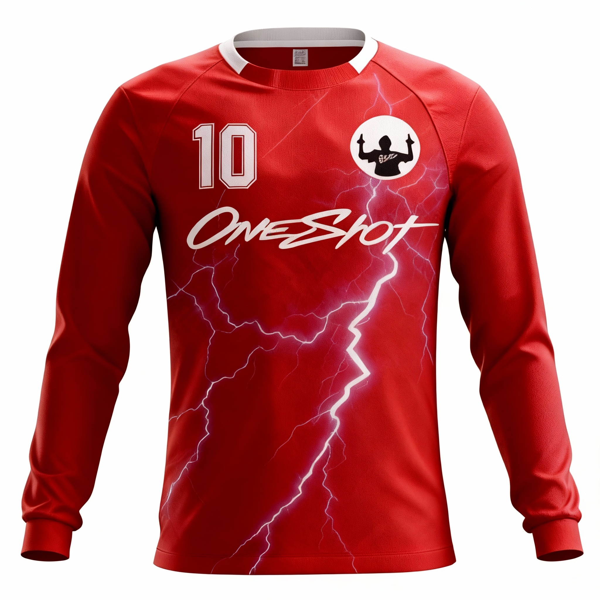 Youth Long Sleeve Jersey：Red Lightning