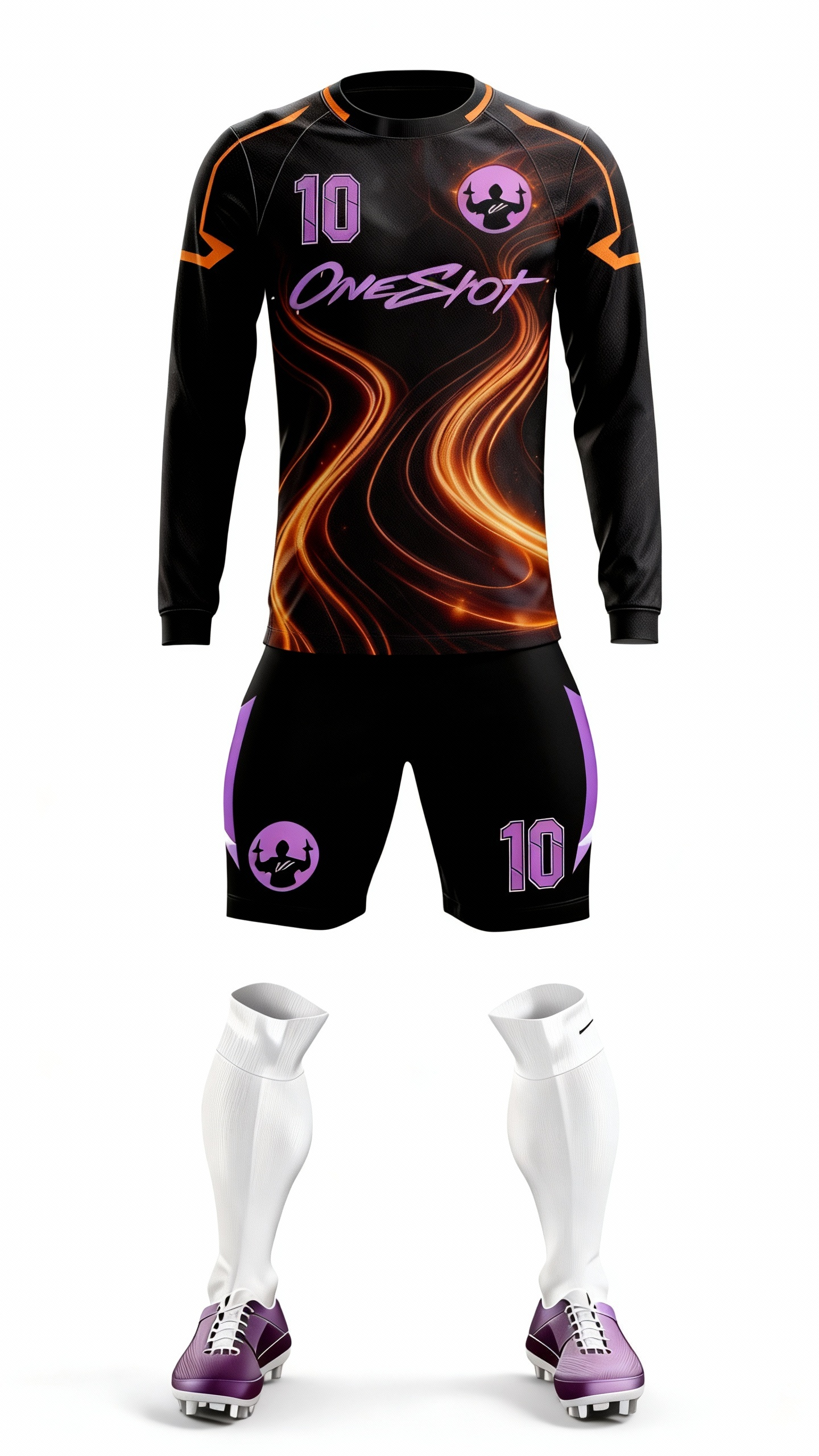 Youth Long Sleeve Jersey：Dark Flame Streak