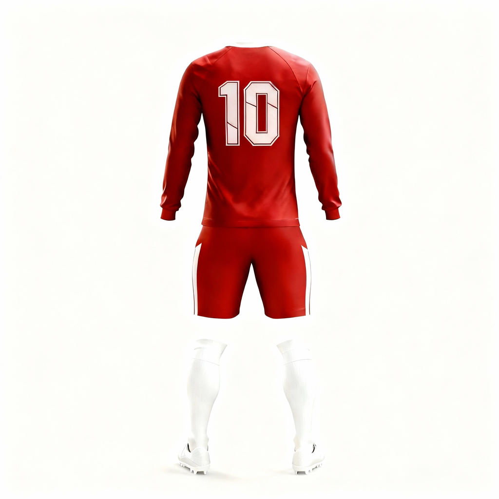 Youth Long Sleeve Jersey：Red Lightning