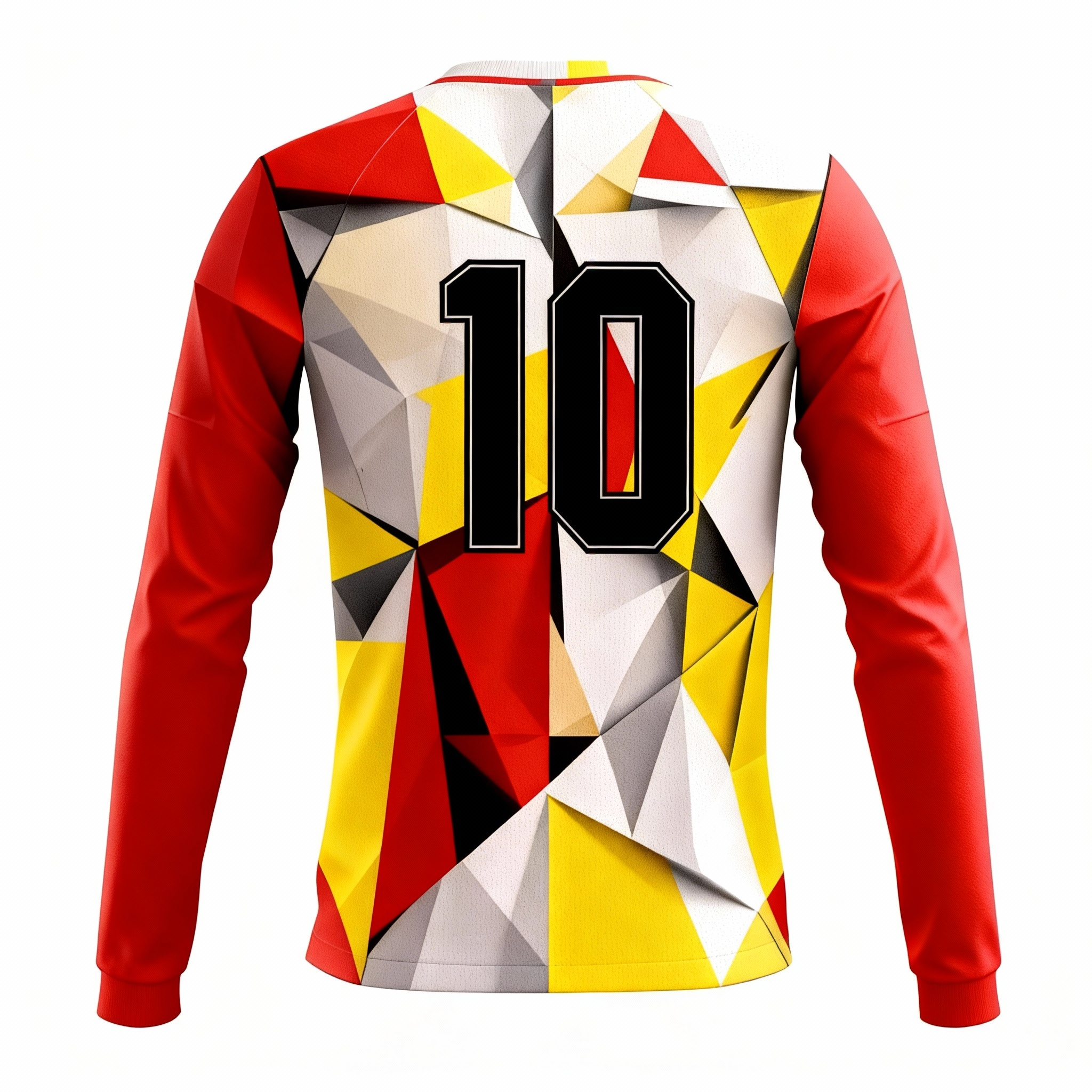 Youth Long Sleeve Jersey：Red Gold Geometry