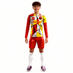 Youth Long Sleeve Jersey：Red Gold Geometry