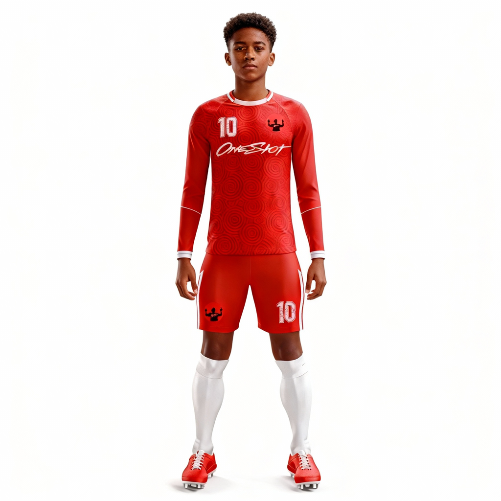Youth Long Sleeve Jersey：red