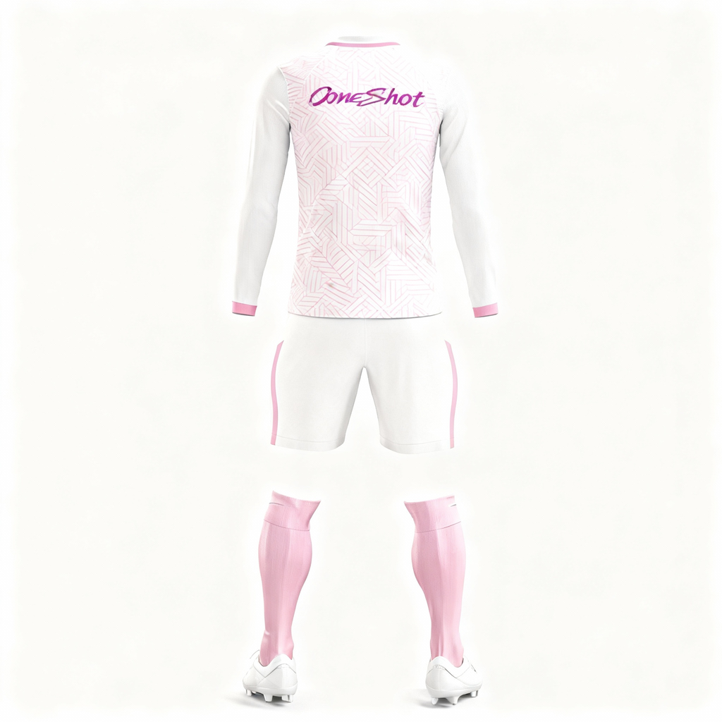 Youth Long Sleeve Jersey：Pink Threads & White Weaves
