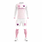 Youth Long Sleeve Jersey：Pink Threads & White Weaves